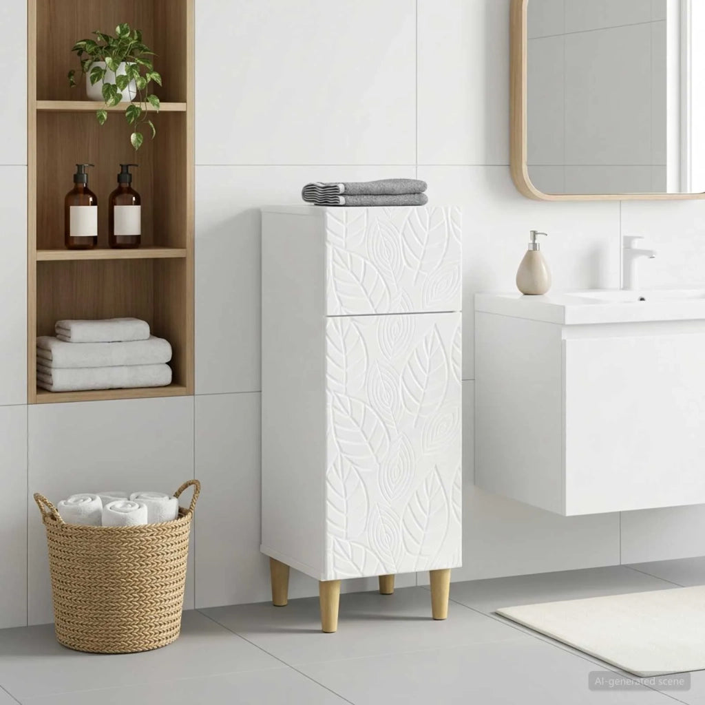Mobiletto da Bagno DELFT Bianco Lucido 30 x 31 x 80 cm 897049