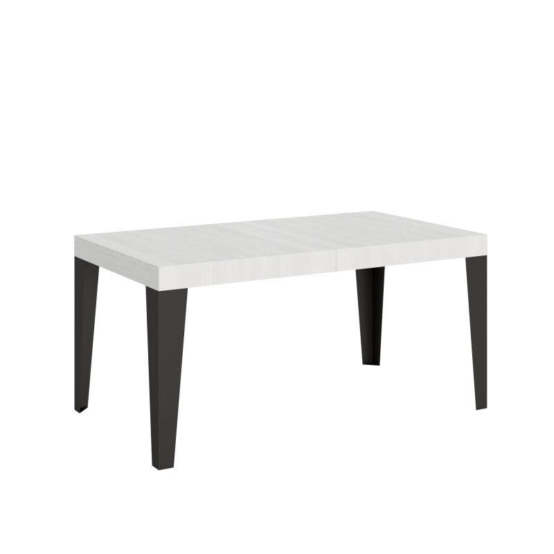 Tavolo allungabile 90x160/264 cm Flame telaio Antracite - Bianco Frassino