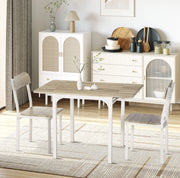 Set da pranzo 3 posti con tavolo pieghevole in MDF naturale