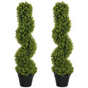 Set di 2 eucalipti artificiali a spirale, 90 cm, pianta da interno, pianta artificiale, grandi piante decorative in vaso per casa, ufficio,
