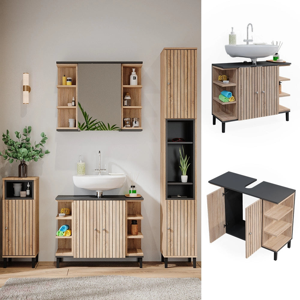 Vicco Mobile sottolavabo per bagno Sonoma 79.6 x 64 cm con 2 porte