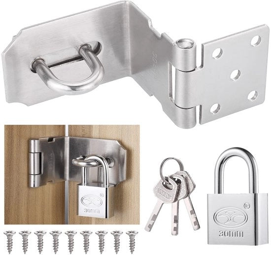 Chiusura per porta in alluminio - Slot per esterno - Chiusura con chiave - Chiusura per camera da letto - Montaggio regolabile - Sicurezza aggiuntiva - Blocco