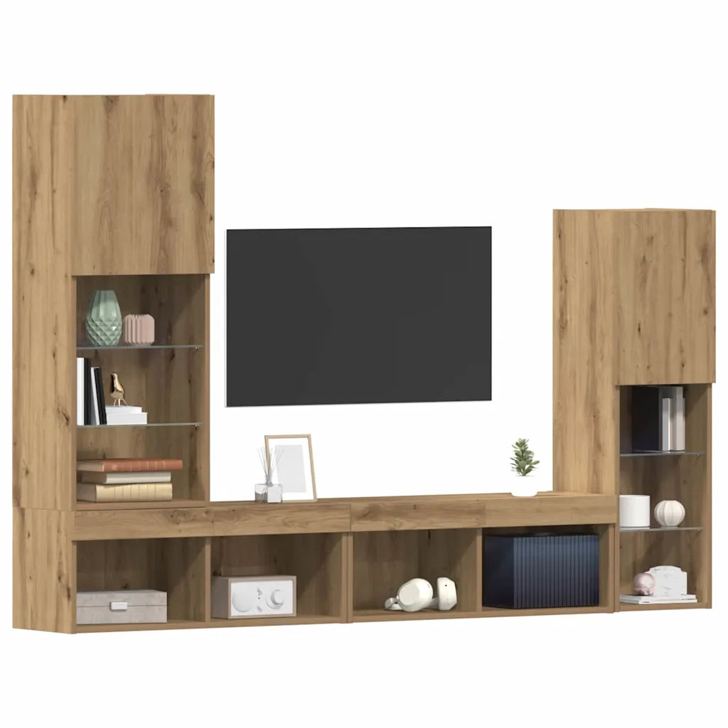 Mobile TV 4 pcs rovere artigianale Legno multistrato 3334390