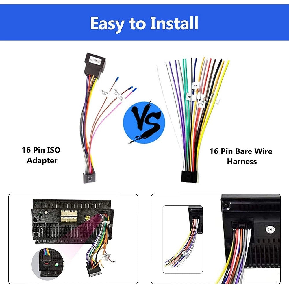 Trade Shop - Cavo Adattatore Da 16 Pin A Iso Presa Standard Autoradio Android Linee Controllo -