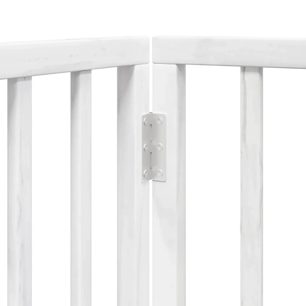 vidaXL Cancello Cani Porta Pieghevole Bianco 6 Pannelli 480 cm Pioppo