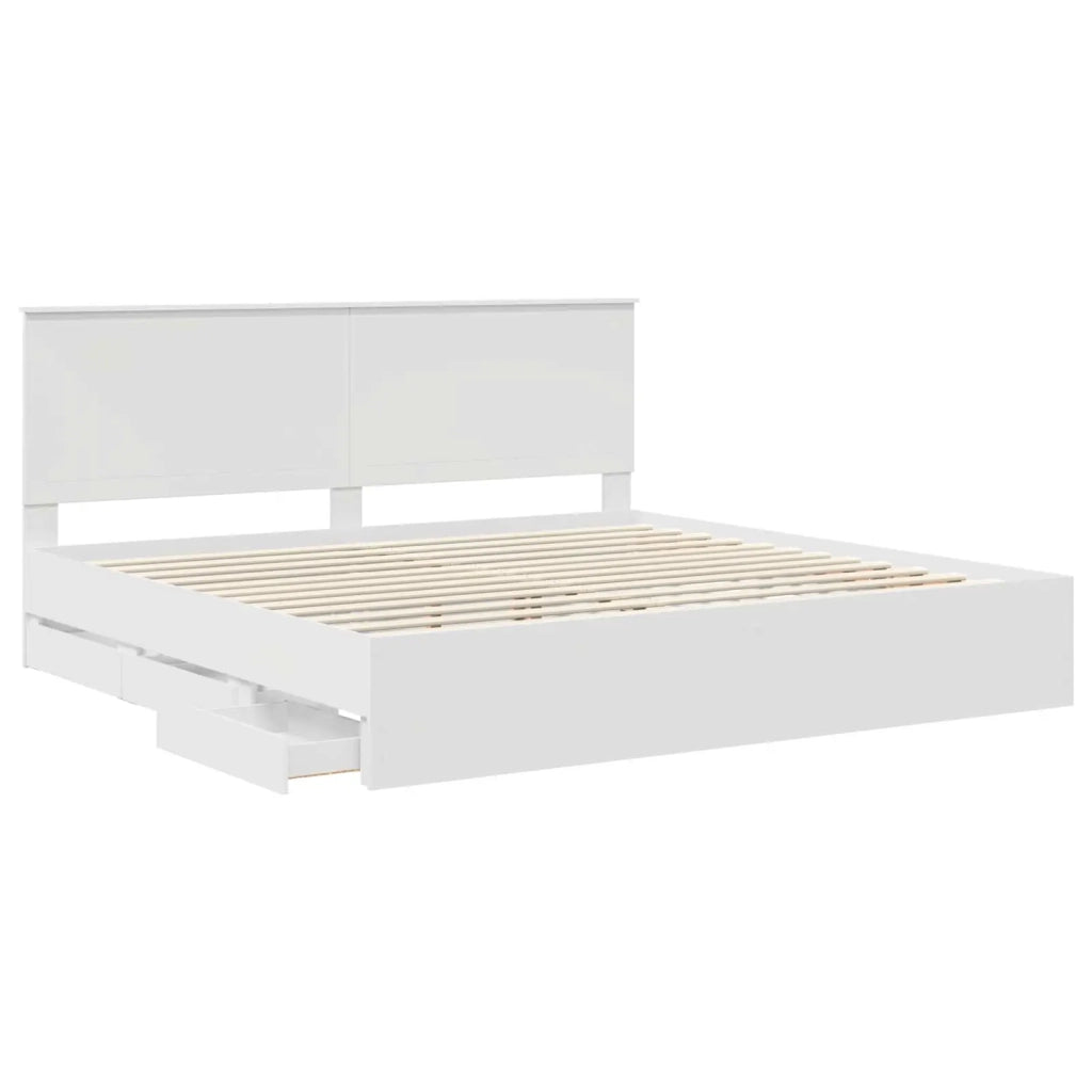 Struttura del letto Bianco 200 x 200 cm Legno Ingegnerizzato 3411082