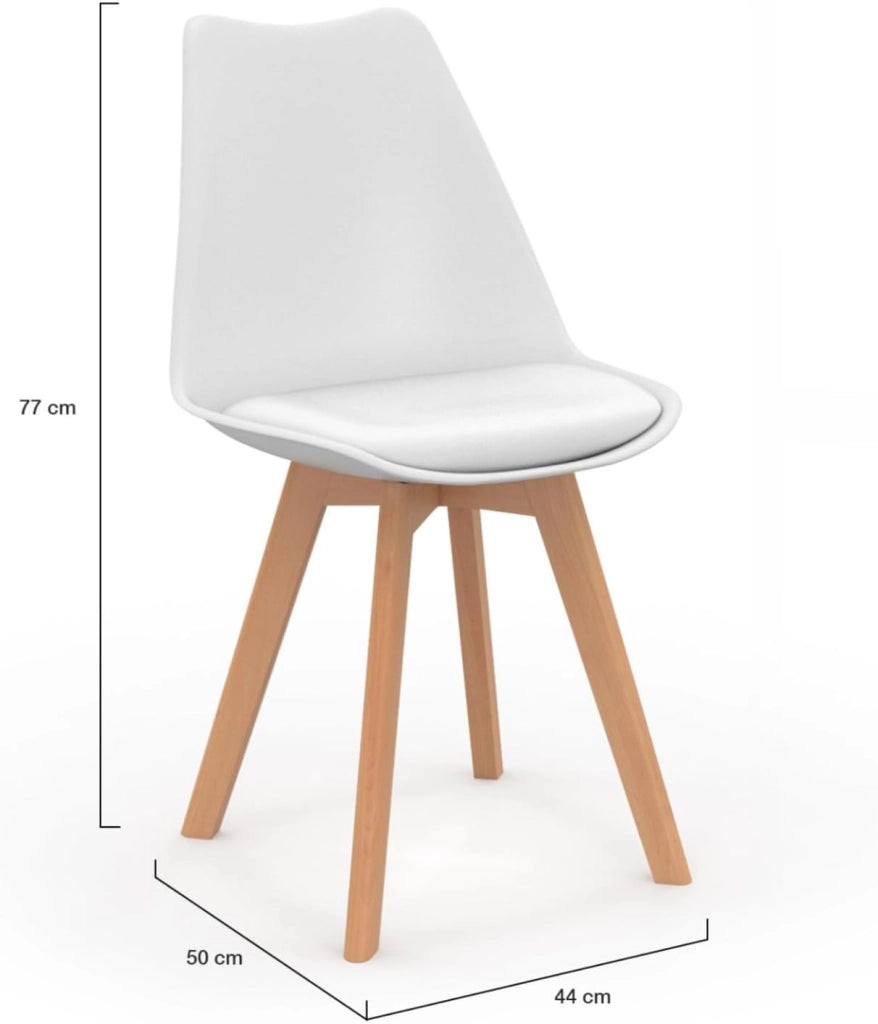 Set di 6 sedie scandinave SARA, mix di colori tortora, beige e bianco