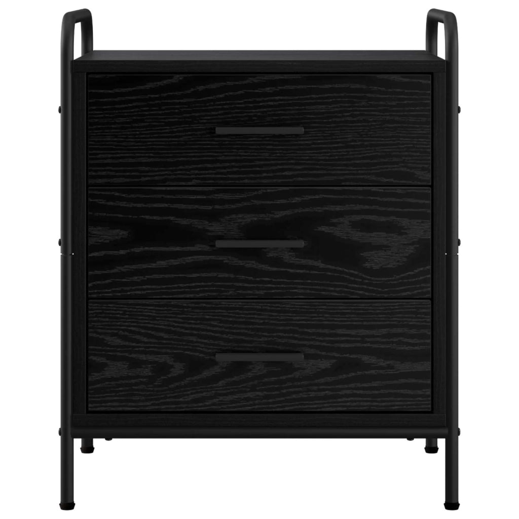 Armadio da Notte Rovere Nero 48 x 36,5 x 60 cm 8013530