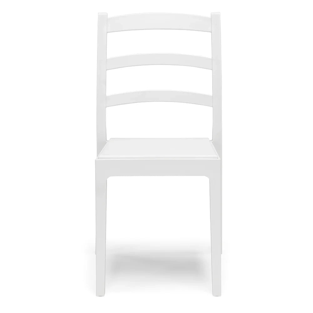 Set 4 sedie in polipropilene REA, MADE IN ITALY, impilabile, resistente ai raggi UV, design classico, ideale per sala da pranzo, cucina, sala d’attesa, bar, ristoranti o giardino, colore Bianco