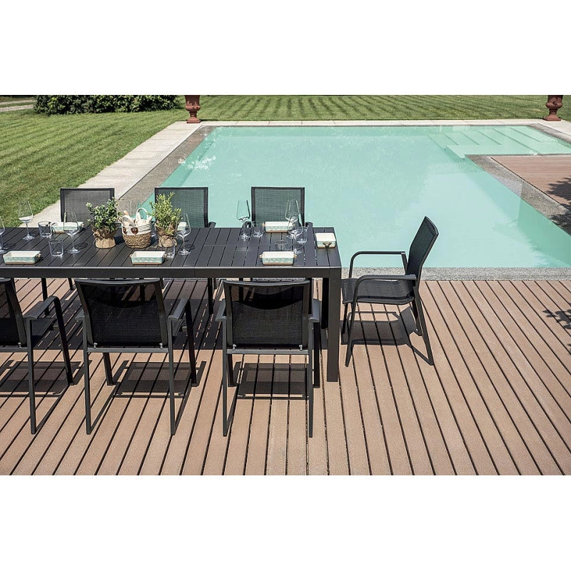 Tavolo Naxos 160/240X90 Antracite - Gambe Scorrevoli Moia