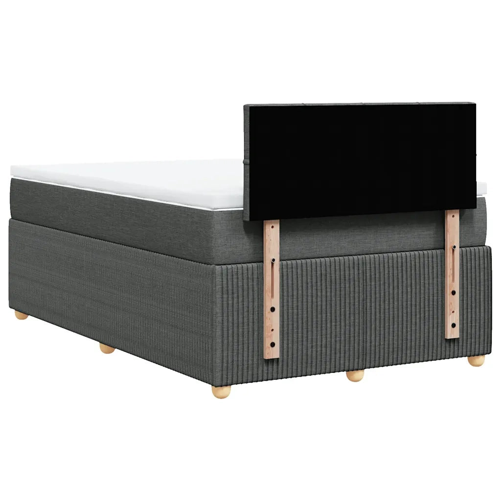 Giroletto a Molle con Materasso Grigio Scuro 120x190cm Tessuto