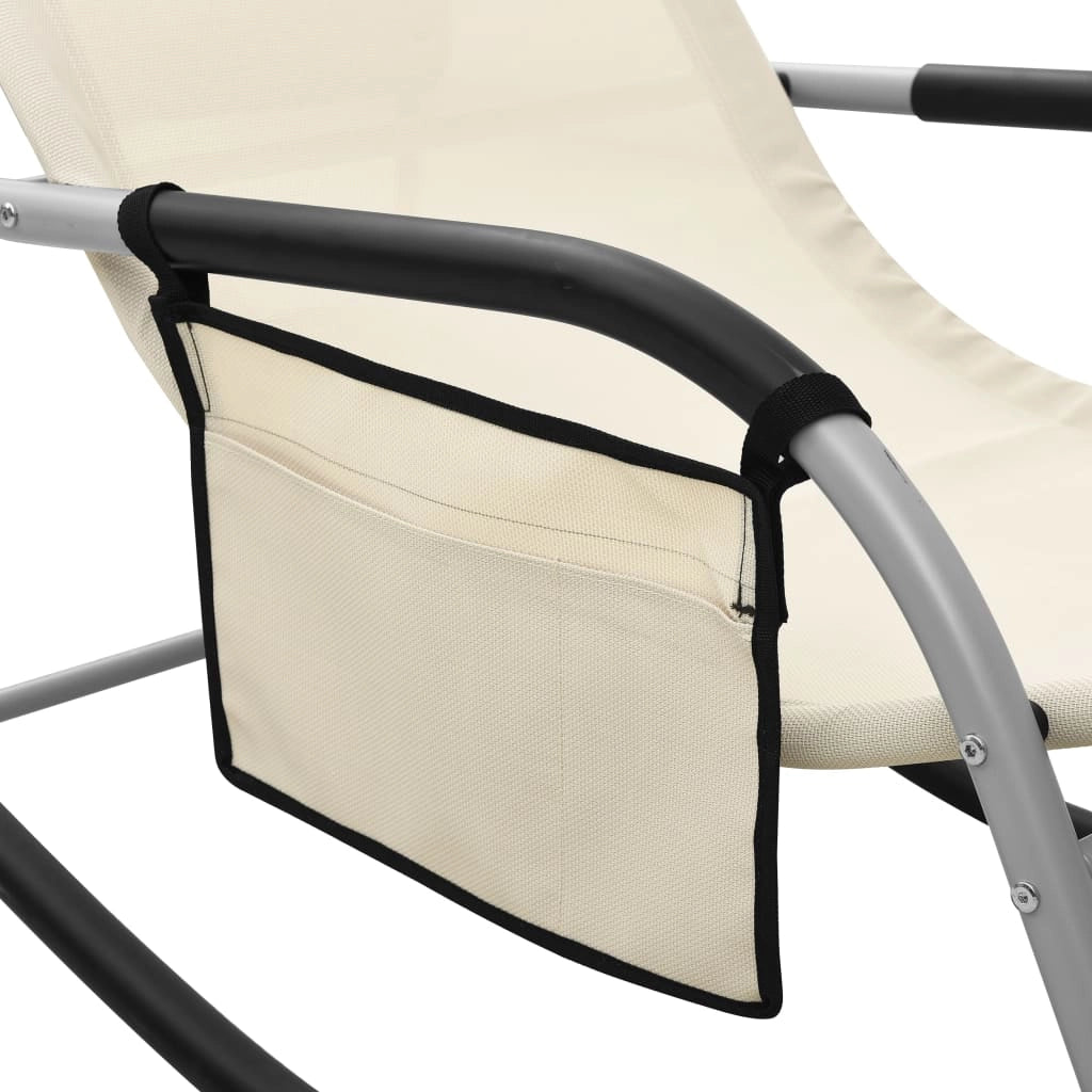 Lettino prendisole sedia a sdraio lettino prendisole letto da giardino mobili da esterno per patio textilene crema e grigio 02_0012928