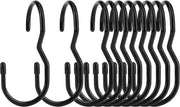 Hanger S-10 pz. nero per armadi soggiorno cucina - Hanger metallico da parete per appendere abiti piante - Hanger a forma di sacchetto con ganci - Incluso set di Hanger S per jeans cappelli cinture.