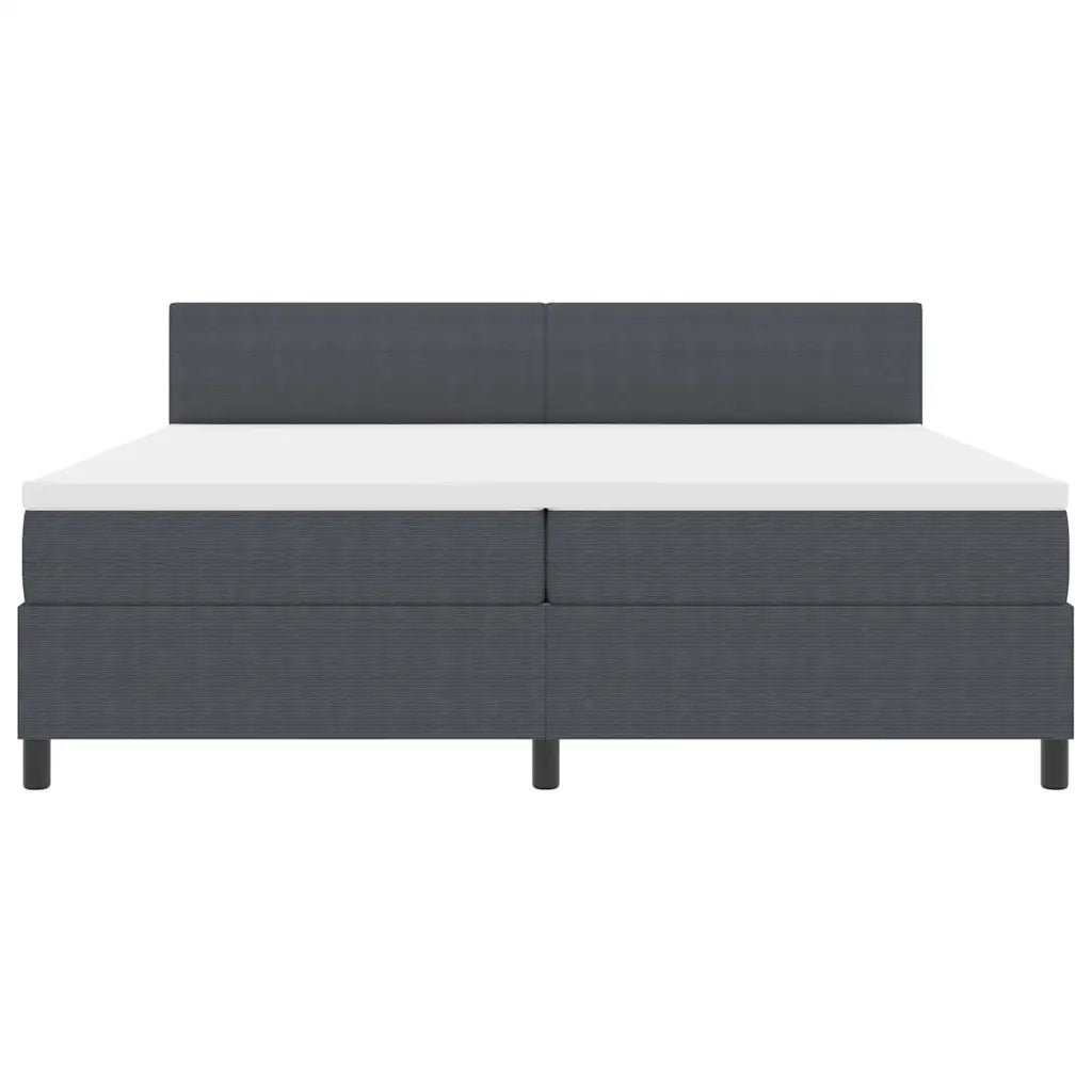 Letto a Sorgente LED Grigio Scuro e Bianco 200 x 200 cm 3337616