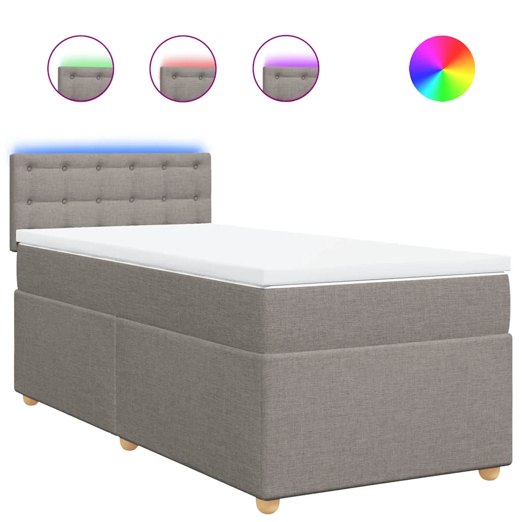 Giroletto a Molle con Materasso-Struttura Letto Tortora 80x200 cm inTessuto 202977