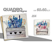Trade Shop - Quadro Quadretto Decorativo 60x60x2,5cm Tela Su Legno Deluxe Decori Ass. 730566 -