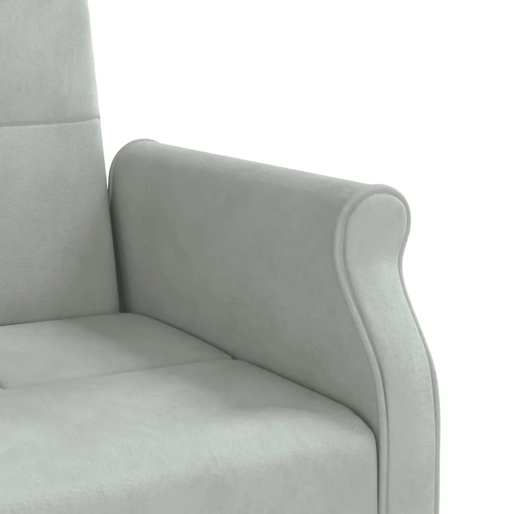 Divano letto con cuscini 216 x 89 x 70 cm velluto grigio chiaro 02_0020999