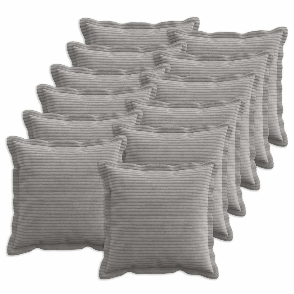 Federa 12 pz HOUTEN Grigio Chiaro 50 x 50 cm corduroy 919086