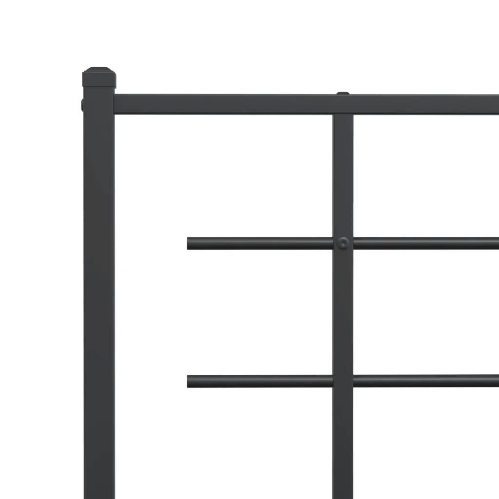 Giroletto con Testiera-Struttura Letto con testiera in Metallo Nero 160x200 cm 380768
