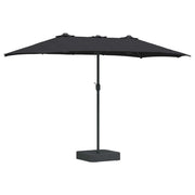 Ombrello | Parasol da giardino Nero 385 x 209 x 244 cm Poliestere