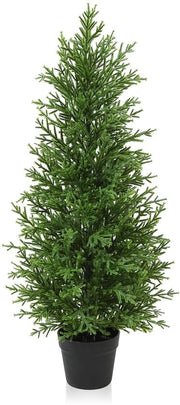 Pianta di Cipresso Artificiale da Esterno 90cm, Grande Pianta di Cipresso UV-Resistente per Ambiente Interno (1 Pacchetto)