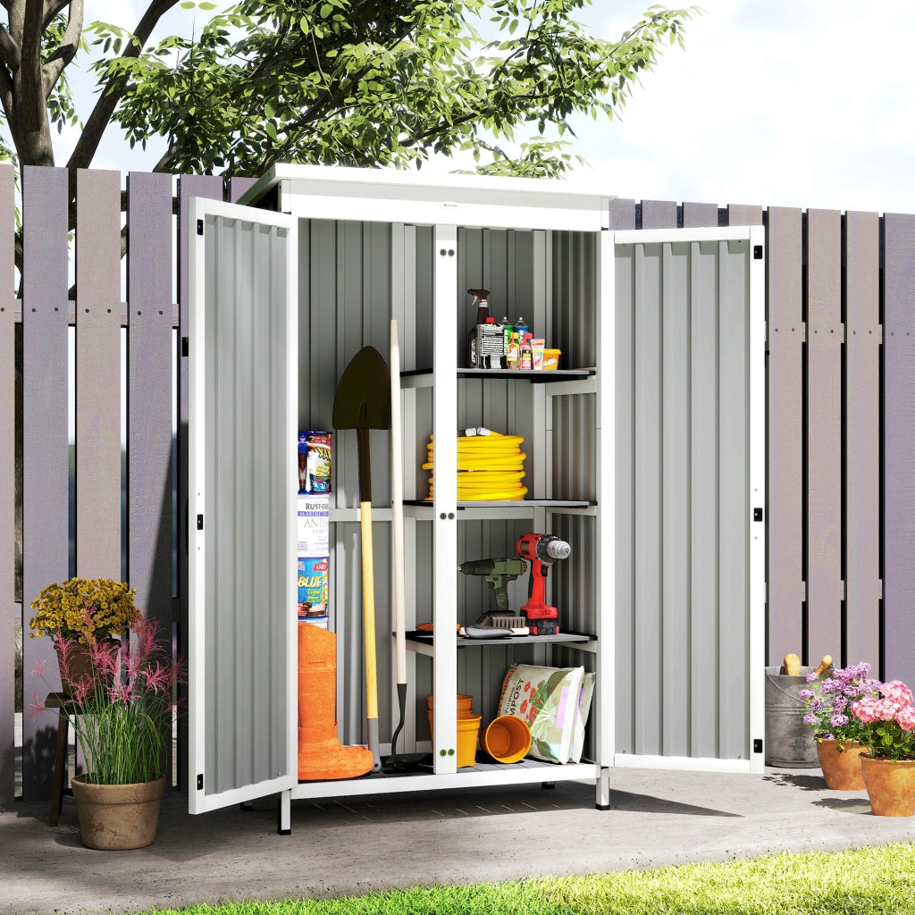 Armadio da Giardino in Legno e Acciaio ¨C zephmum ¨C Nero 94x43x166cm