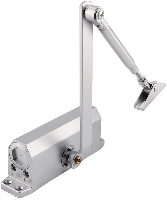 Sistema di Rilascio della Porta Regolabile - Adatto per Peso Porta 35-60 kg - Larghezza Porta 600-1200 mm - Argento - 1 ora di Test di Resistenza al Fuoco - 1.000.000 Cicli - Regolatore della Porta