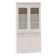 Credenza cristalliera in legno 2 porte mod Martini Shabby chicbianco decorato a mano