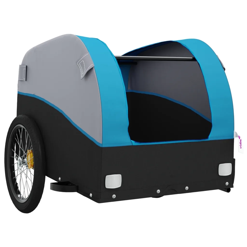 Rimorchio da Bici Nero e Blu 45 kg in Ferro CFW4151555