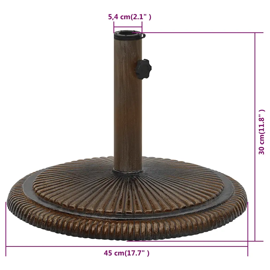 Base per Ombrellone Bronzo 45x45x30 cm in Ghisa 317771