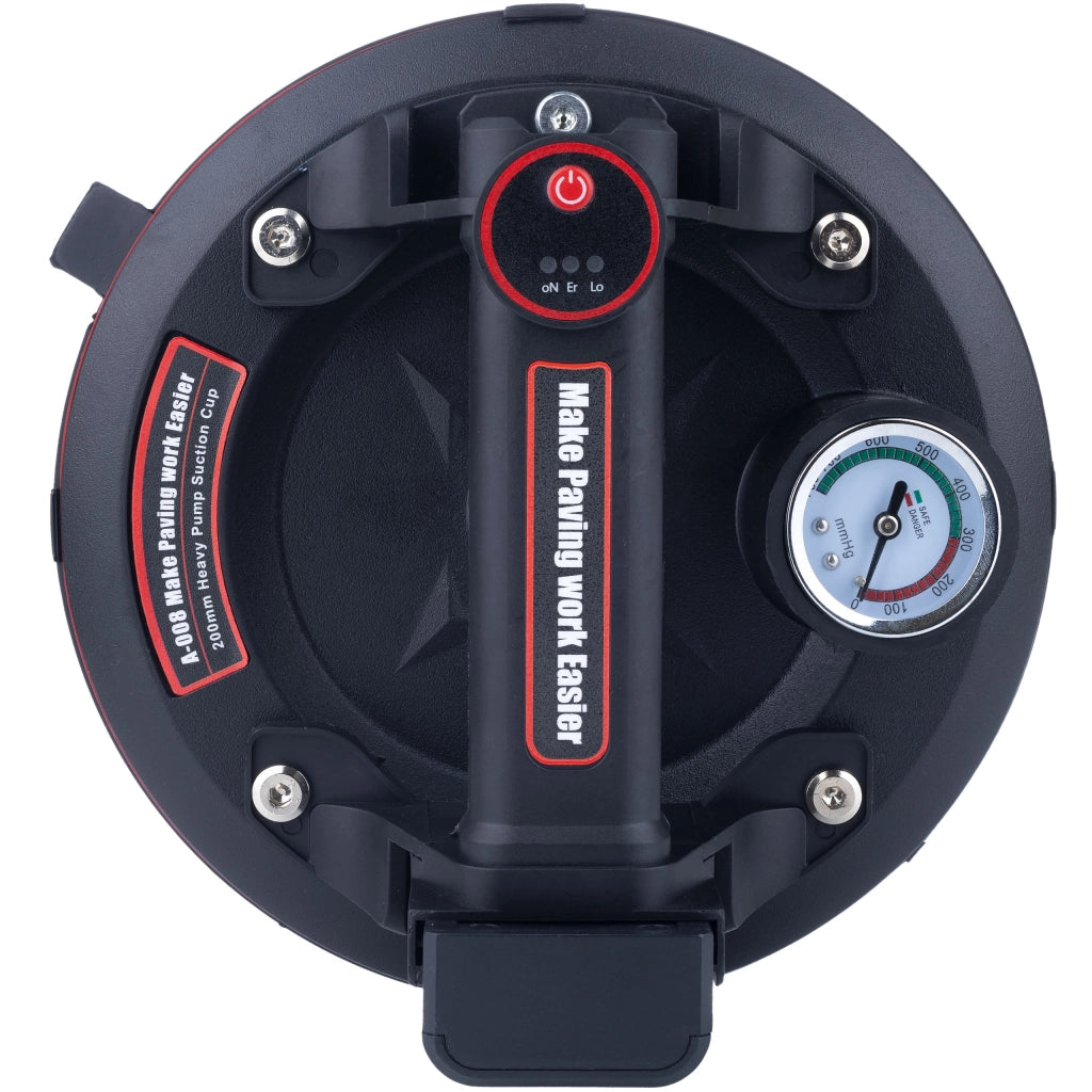 Ventosa a Batteria per Piastrelle – Indicatore Intelligente e Manometro | Portata 200 kg, Diametro 200 mm