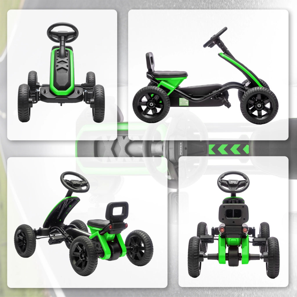Pedal Car con Ruote Antiscivolo in EVA ¨C zephmum ¨C Verde per Bambini 2-5 Anni