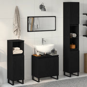 Set di mobili per bagno a 3 pezzi in legno ingegnerizzato nero