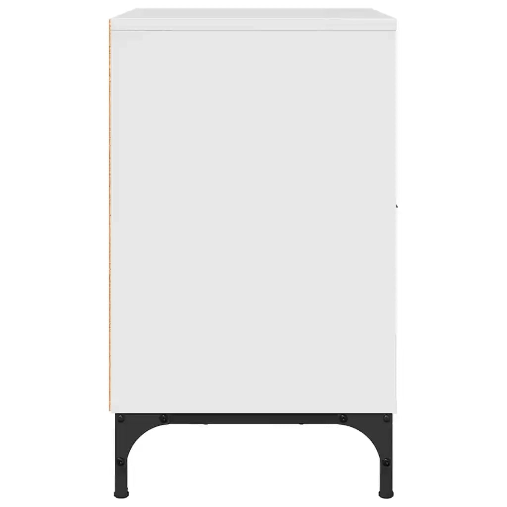 Comodini 2 pz-Set di 2 Tavolino da notte Bianco lucido 49 x 36 x 61 cm Legno multistrato