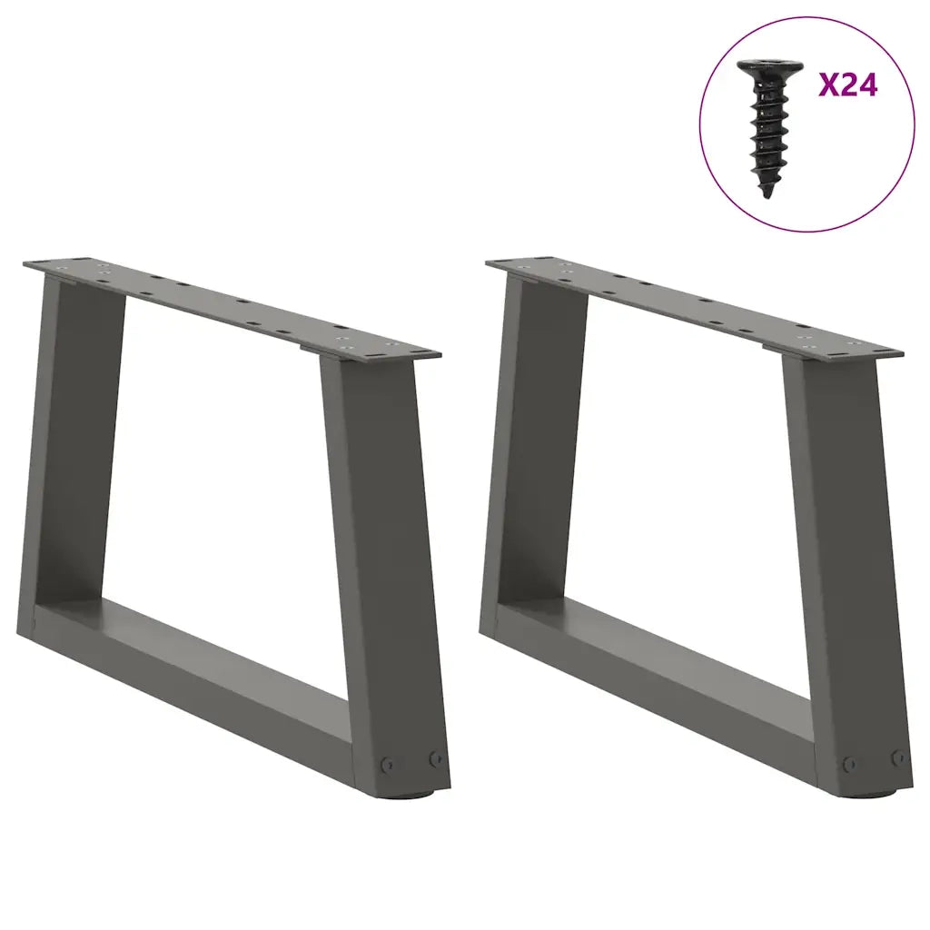 Gambe per Tavolino da CaffÃ¨ a Forma di V 2 pz Antracite 60x(30-31,3) cm Acciaio