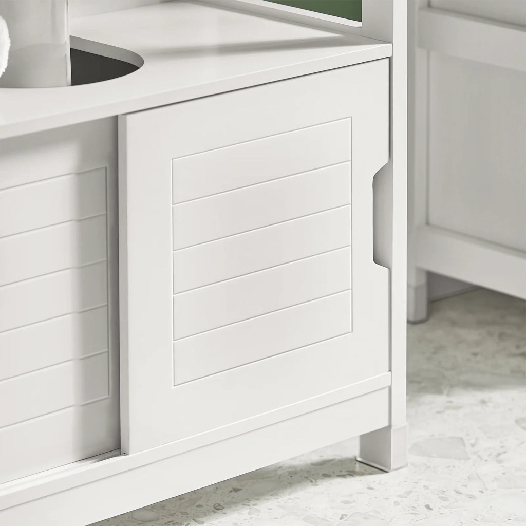 Mobile Sottolavabo Per Bagno con Poggiapiedi Sottolavabo Bagno Mobile Bagno Sottolavabo Bianco FRG128-II-W