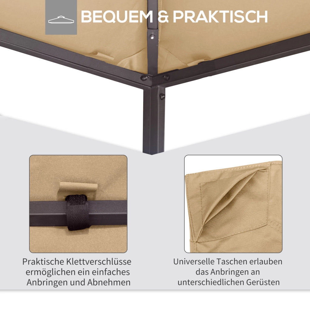 TELO Tetto di ricambio per gazebo 298x295 cm Poliestere Beige