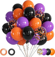 Decorazioni di Halloween - Palloni nero arancione viola - 50 pezzi 30cm elio - Per decorazioni di Halloween di festa
