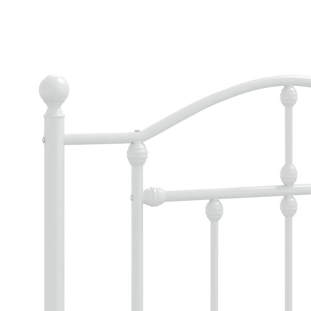 Giroletto con Testiera-Struttura Letto con testiera Metallo Bianco 90x190 cm 152427