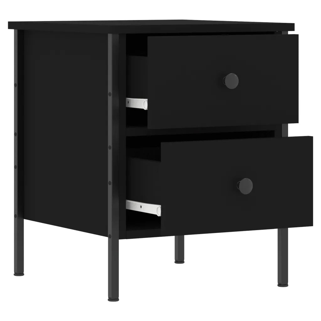 Comodino | Armadio da Notte | Mobiletto da notte Nero 40x42x50 cm in Legno Multistrato