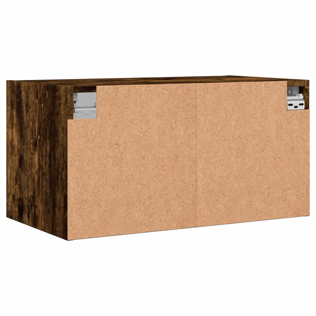 Armadietto a Muro | Mobile a Muro con Ante in Vetro Rovere Fumo 68,5x37x35 cm