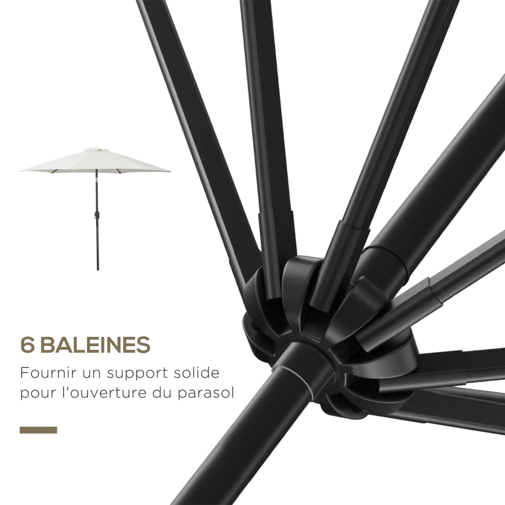 Parasole inclinabile da giardino ¨C zephmum ¨C crema ?260x235 cm alluminio