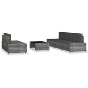 Set Divani da Giardino 6 pz in Polyrattan Grigio 3054600