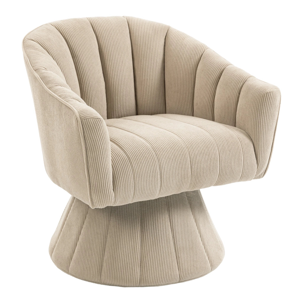 Sedia Girevole Ergonomica con Braccioli ¨C MINIMAL ¨C Tessuto Khaki, Design Moderno