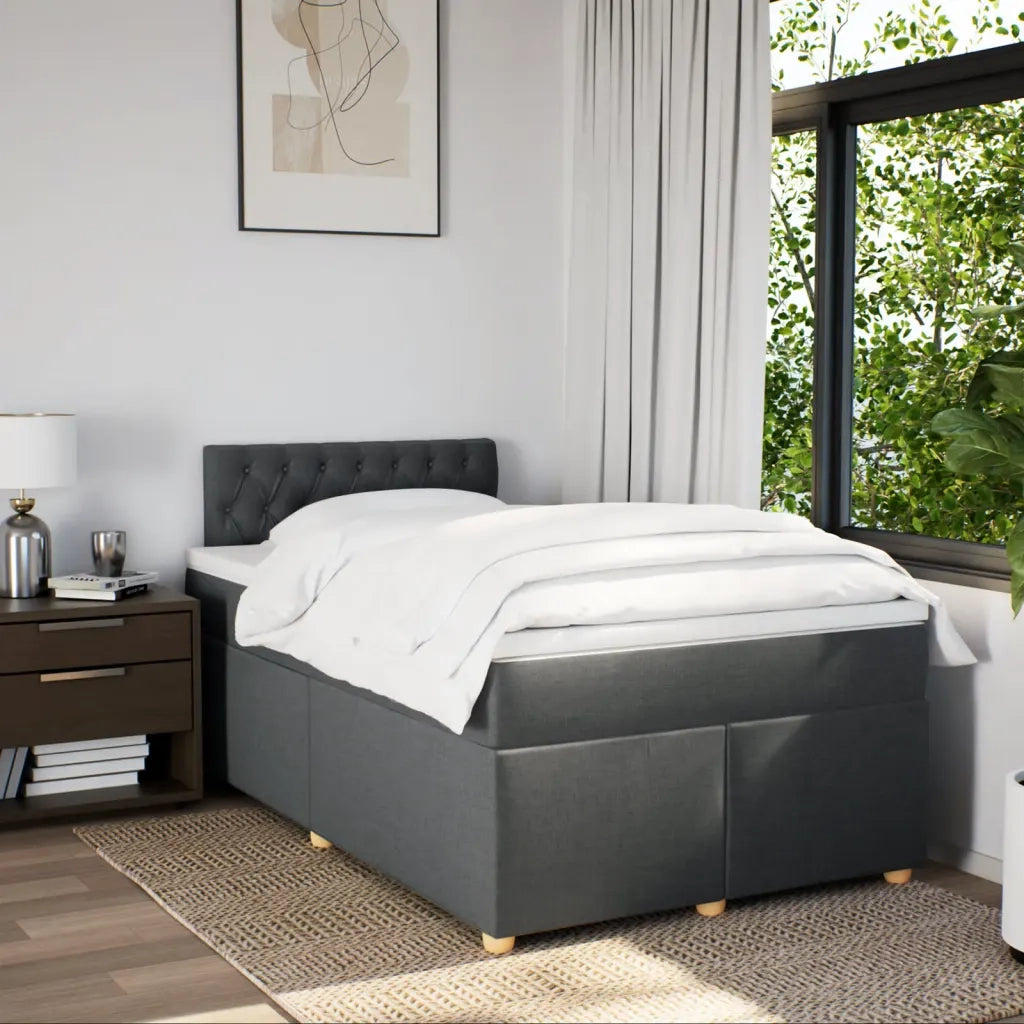 Giroletto a Molle con Materasso Grigio Scuro 120x200 cm Tessuto 3288955