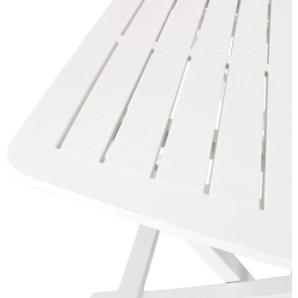 Trade Shop - Set Salotto Con 2 Sedie Tavolo Da Giardino Pieghevole Resistente Camping Bianco 006669 -