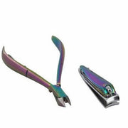Trade Shop - Set 2 Pezzi Pinzetta E Tagliaunghie In Acciaio Tronchesina Manicure Pedicure -