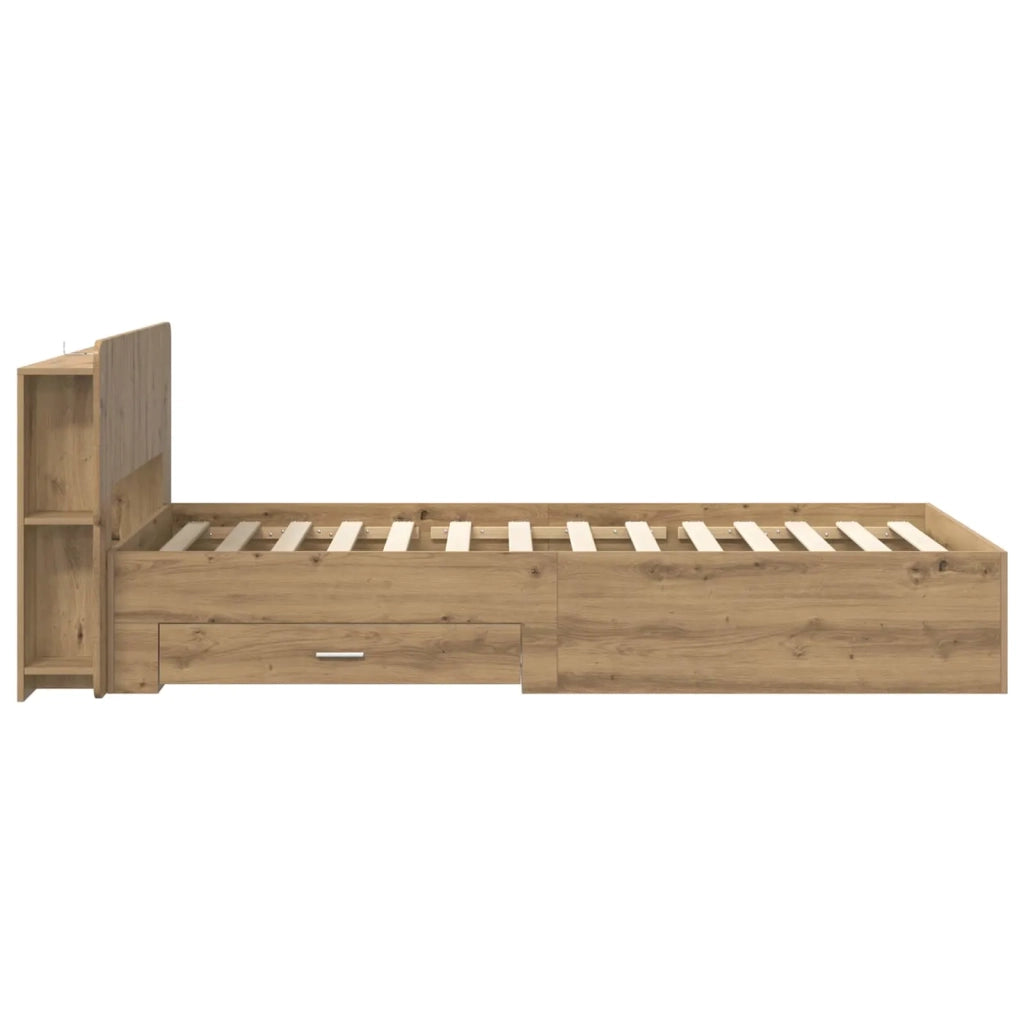 Telaio del letto con storage Rovere Artigianale 90 x 190 cm