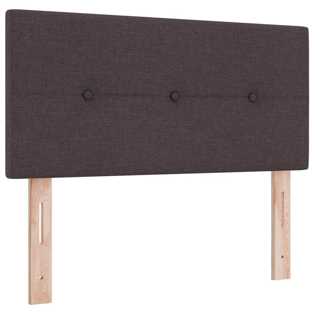 Letto Box Spring con Materasso e LED Marrone Scuro 100x200 cm Tessuto