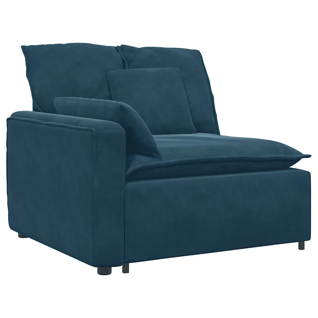 vidaXL Divano Modulare con Cuscini in Velluto Blu